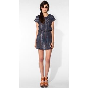 Madras A.P.C. Cotton Rainbow Stripe Mini Dress, L